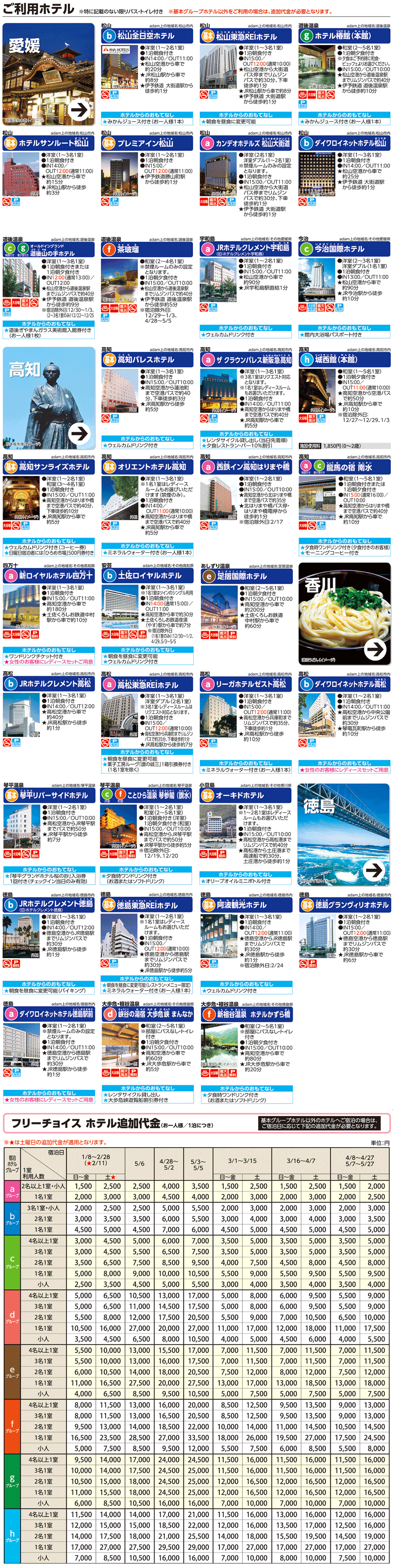 設定ホテルのご案内 もちもちツアー